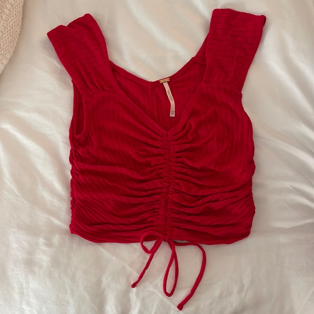 Free People Ruched Cropped Tank